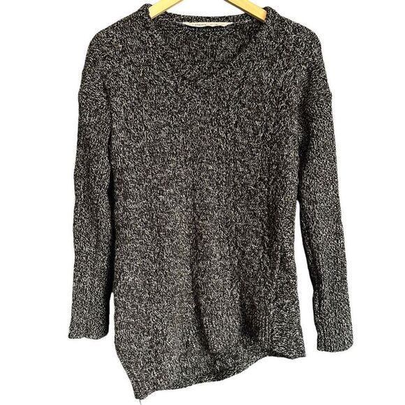 Athleta Northern Lights Chunky Knit Tunic Cashmere Wool Sweater Black Marl - Picture 2 of 10